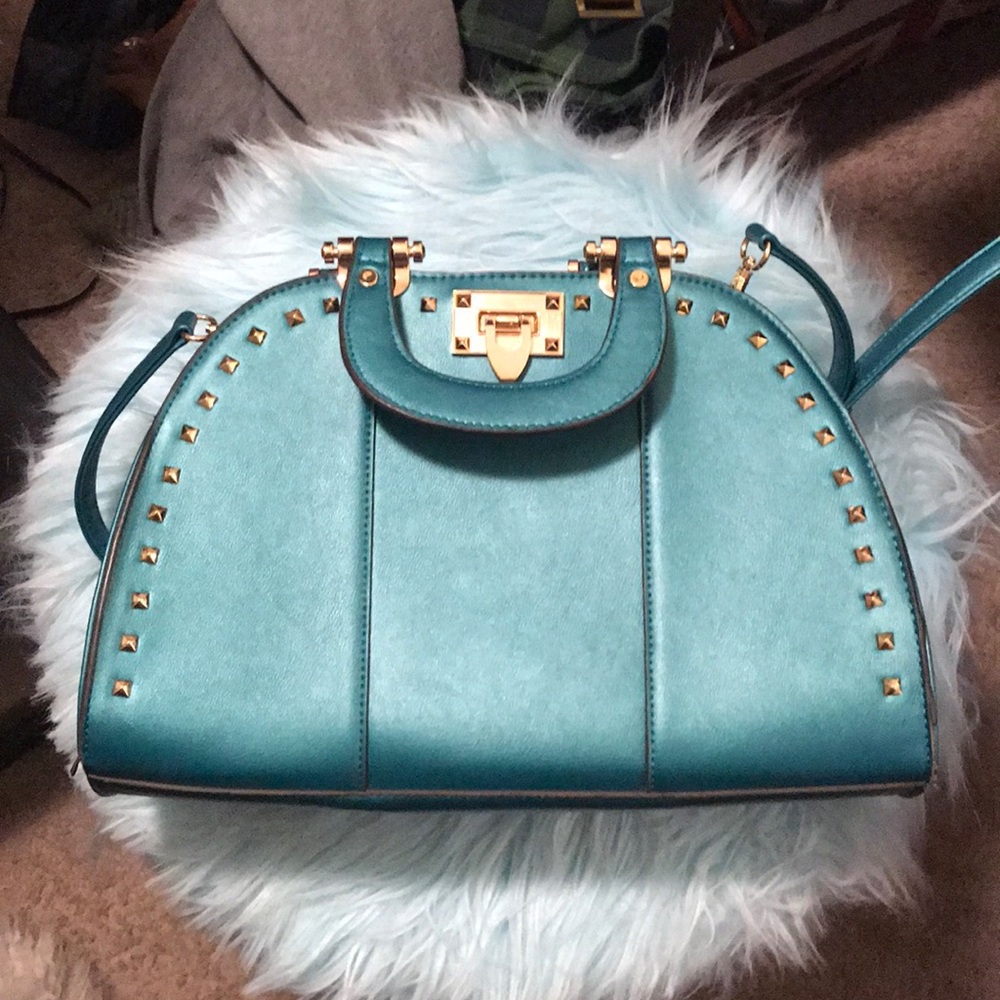 Turquoise Blue Midsize Purse